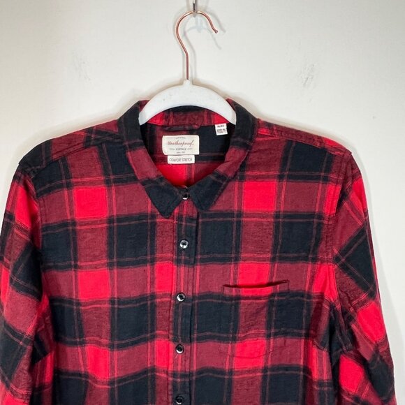Weatherproof Vintage XL Black Red Buffalo Plaid Button Down Shirt Sz Extra Large - Picture 6 of 9